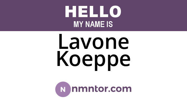 Lavone Koeppe