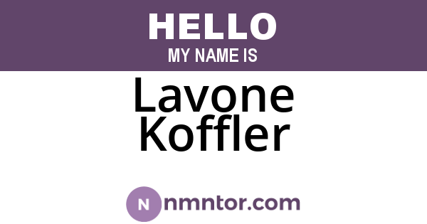 Lavone Koffler
