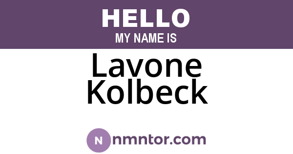 Lavone Kolbeck
