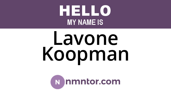 Lavone Koopman