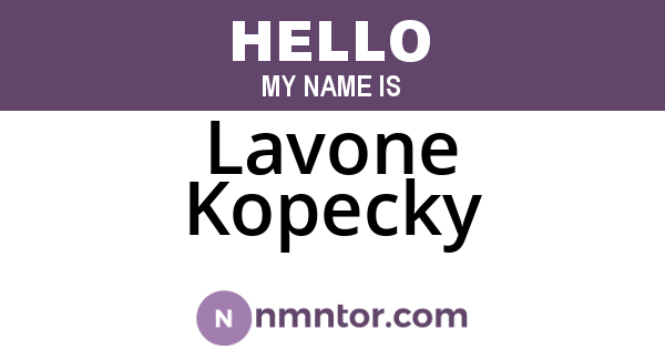 Lavone Kopecky