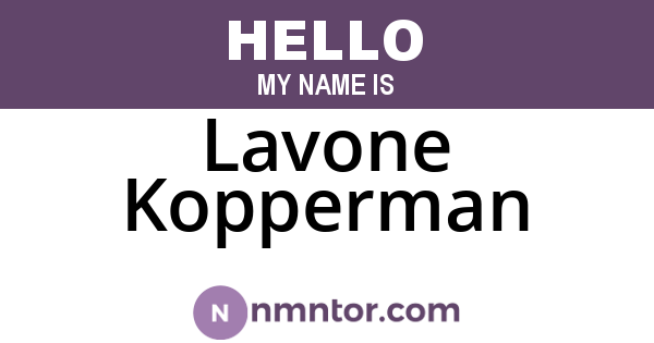 Lavone Kopperman