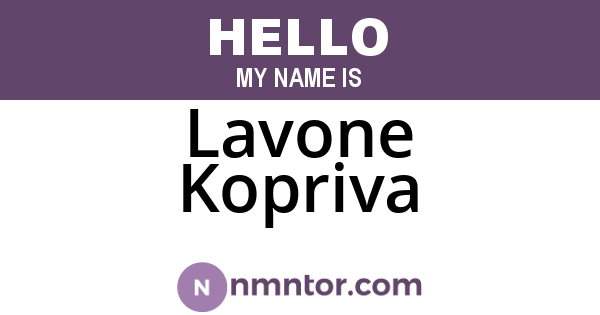 Lavone Kopriva