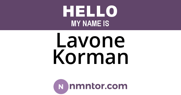Lavone Korman