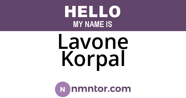 Lavone Korpal