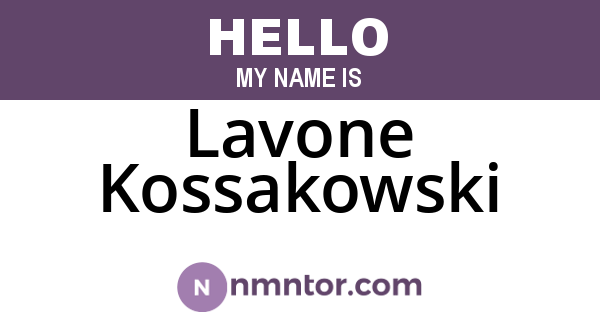 Lavone Kossakowski