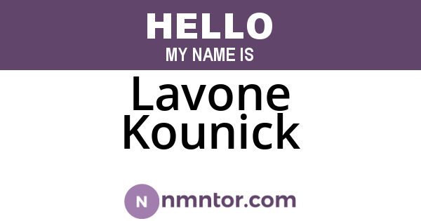 Lavone Kounick