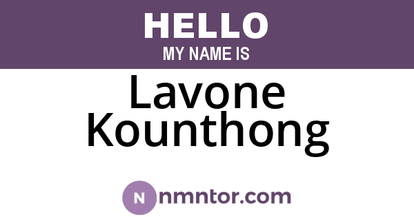 Lavone Kounthong