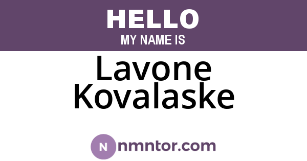 Lavone Kovalaske