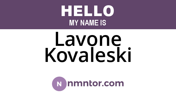 Lavone Kovaleski