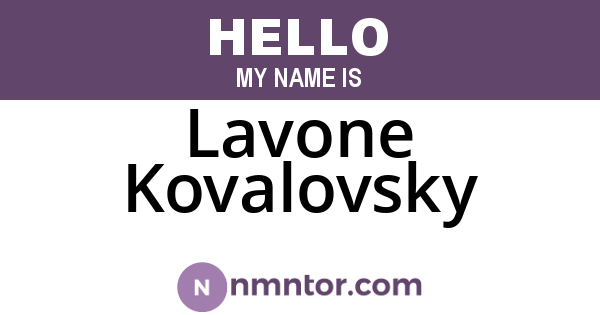 Lavone Kovalovsky