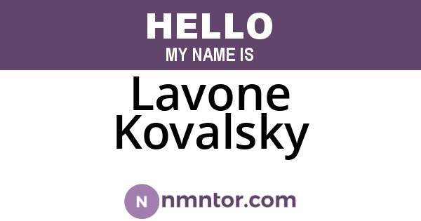 Lavone Kovalsky