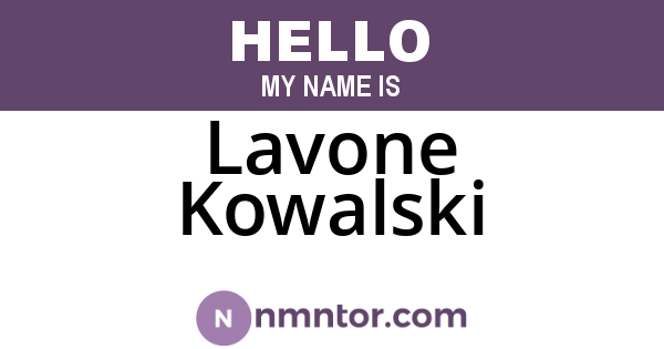 Lavone Kowalski