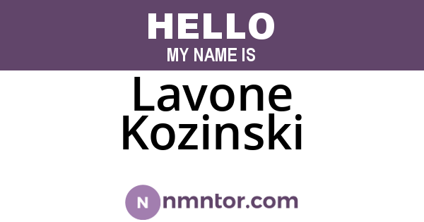 Lavone Kozinski