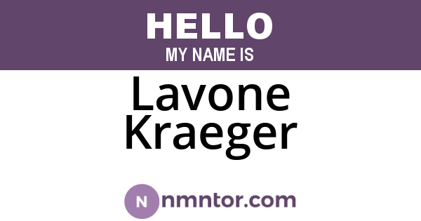 Lavone Kraeger