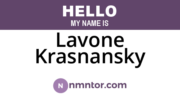Lavone Krasnansky