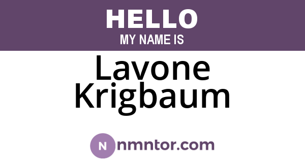 Lavone Krigbaum