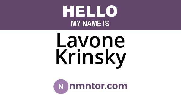 Lavone Krinsky
