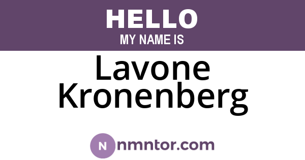 Lavone Kronenberg