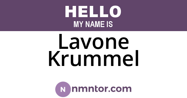 Lavone Krummel