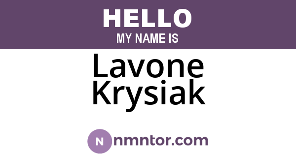 Lavone Krysiak
