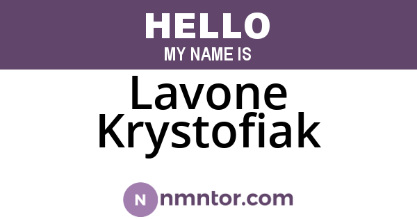 Lavone Krystofiak