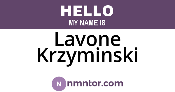 Lavone Krzyminski