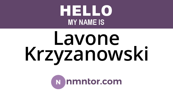 Lavone Krzyzanowski