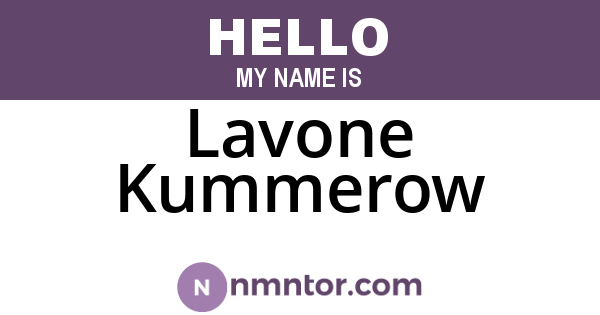 Lavone Kummerow