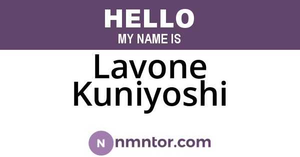 Lavone Kuniyoshi