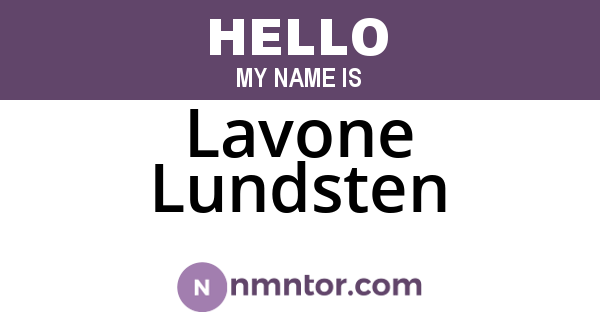 Lavone Lundsten