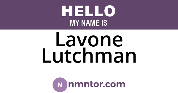 Lavone Lutchman