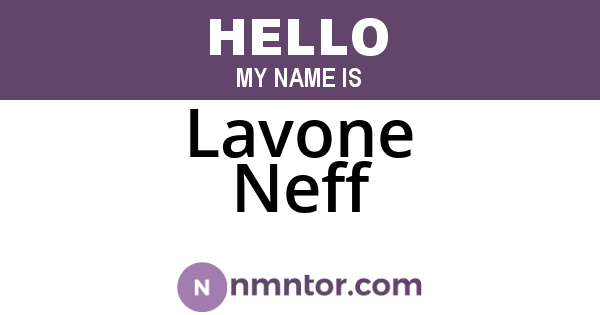 Lavone Neff