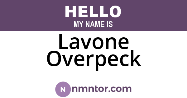 Lavone Overpeck