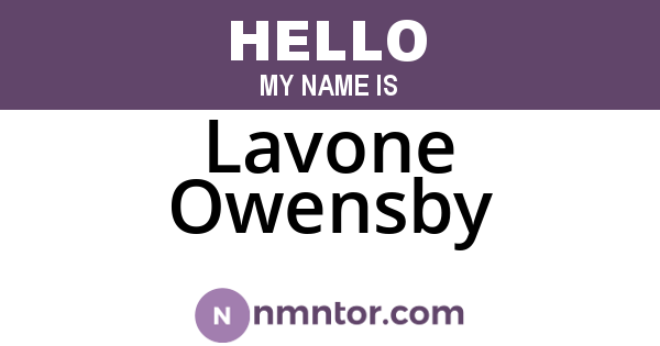 Lavone Owensby