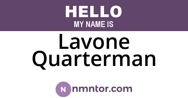 Lavone Quarterman