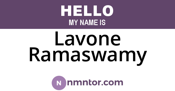 Lavone Ramaswamy