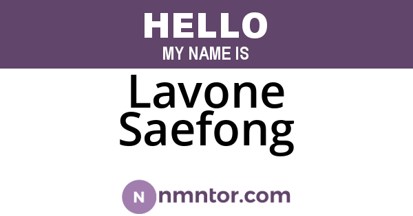 Lavone Saefong