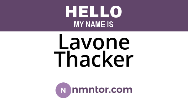 Lavone Thacker