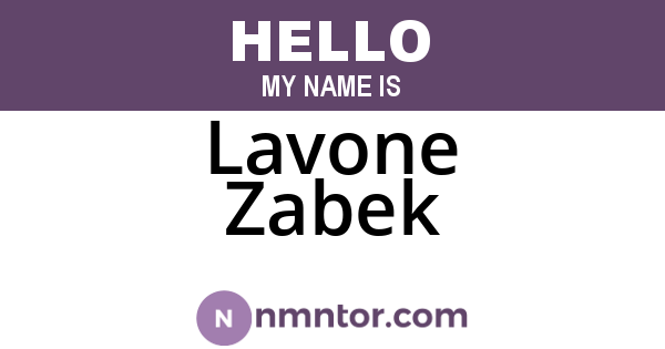 Lavone Zabek