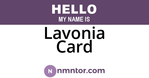 Lavonia Card