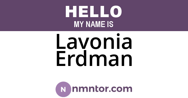 Lavonia Erdman