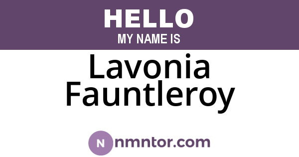 Lavonia Fauntleroy