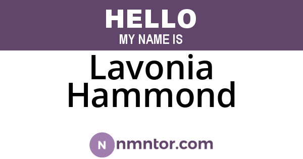 Lavonia Hammond