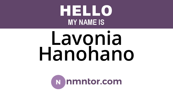 Lavonia Hanohano
