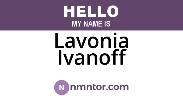 Lavonia Ivanoff