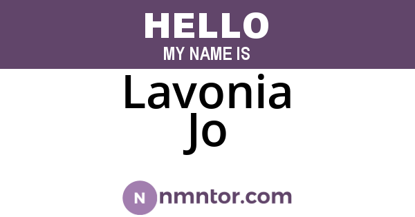 Lavonia Jo