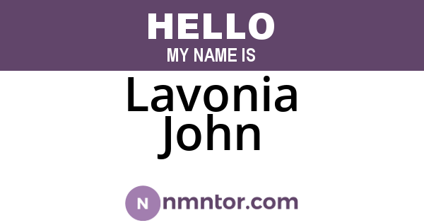 Lavonia John