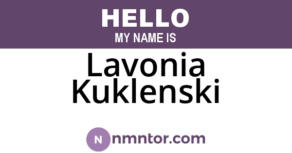Lavonia Kuklenski