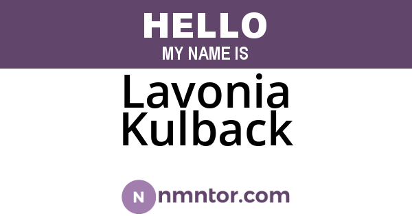 Lavonia Kulback